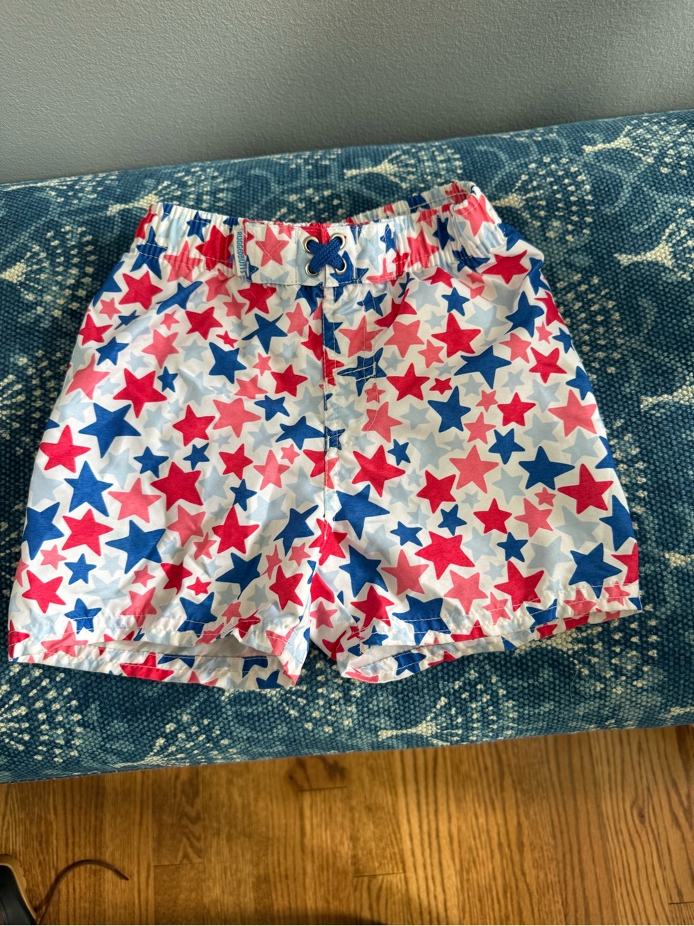 Kids Star-Print Swim Shorts in Red, Blue & White